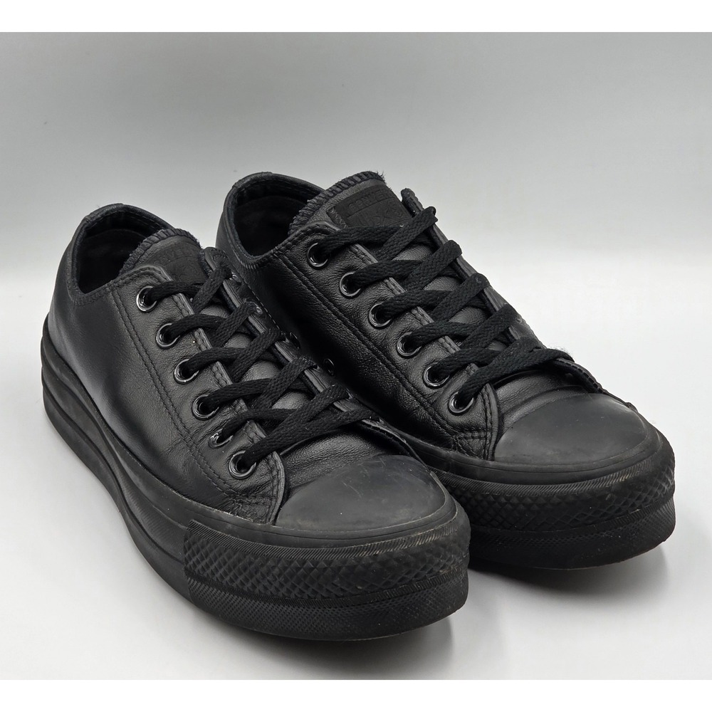Converse Chuck Taylor All Star Lift Platform Low By You Black Leather Women's 8